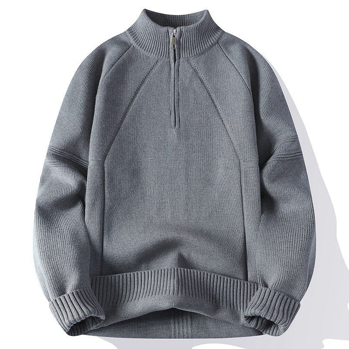 Men's knitted sweater with high collar and zipper Lisslune