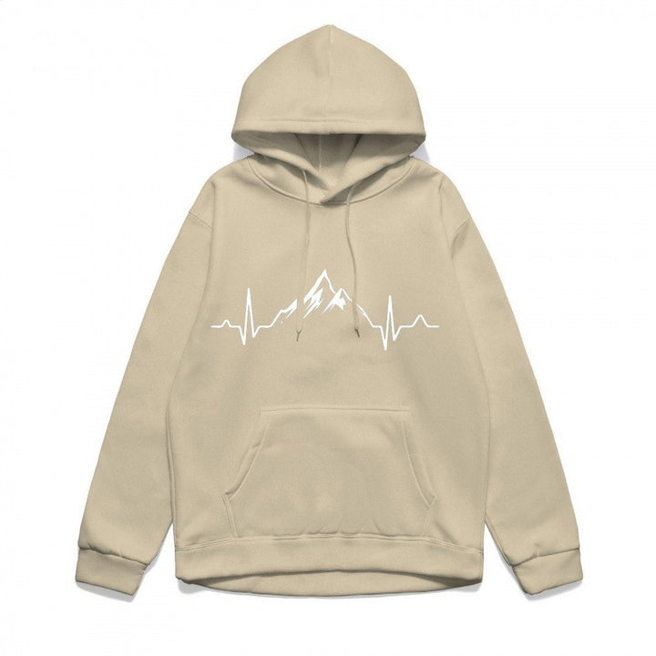 Women's hoodie with stylish mountain motif and high-quality cotton Lisslune
