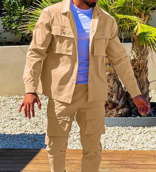Men's Cargo Pants and Jacket Set Lisslune