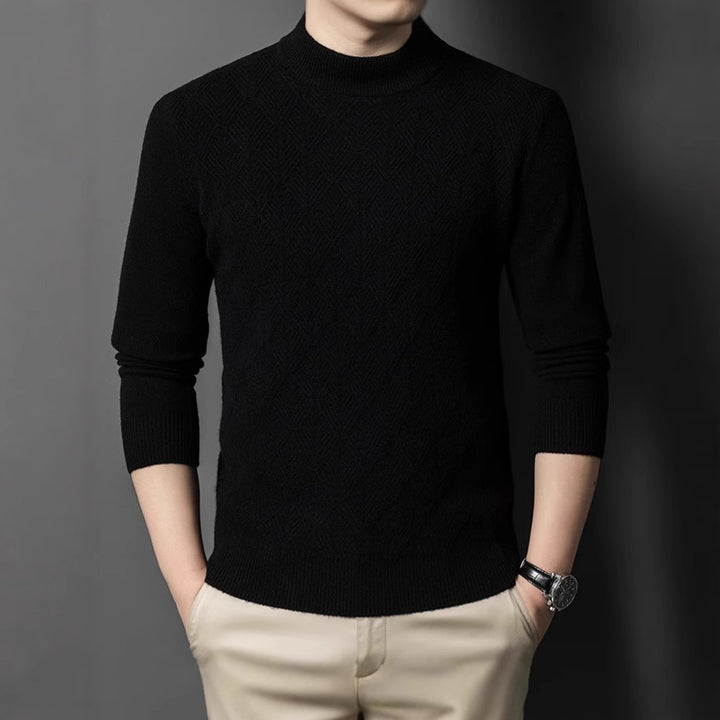 Men's fashionable fine-knit sweater with diamond pattern Lisslune
