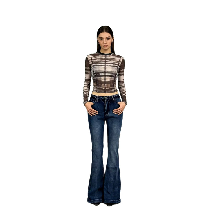 Women's elegant cropped top with puff sleeves and vintage embroidery Lisslune