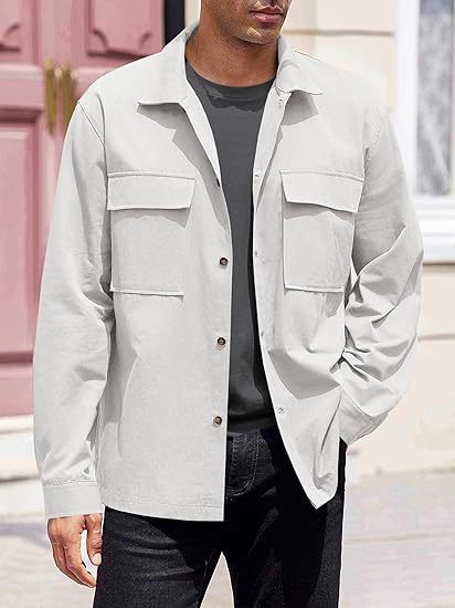 Men's casual utility jacket with practical pockets and modern cut Lisslune