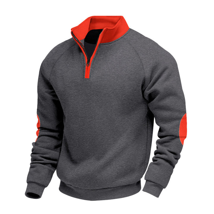Men's sports pullover with high collar and practical zipper Lisslune