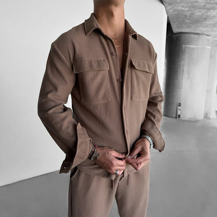 Men's utility shirt blouse with double breast pockets Lisslune