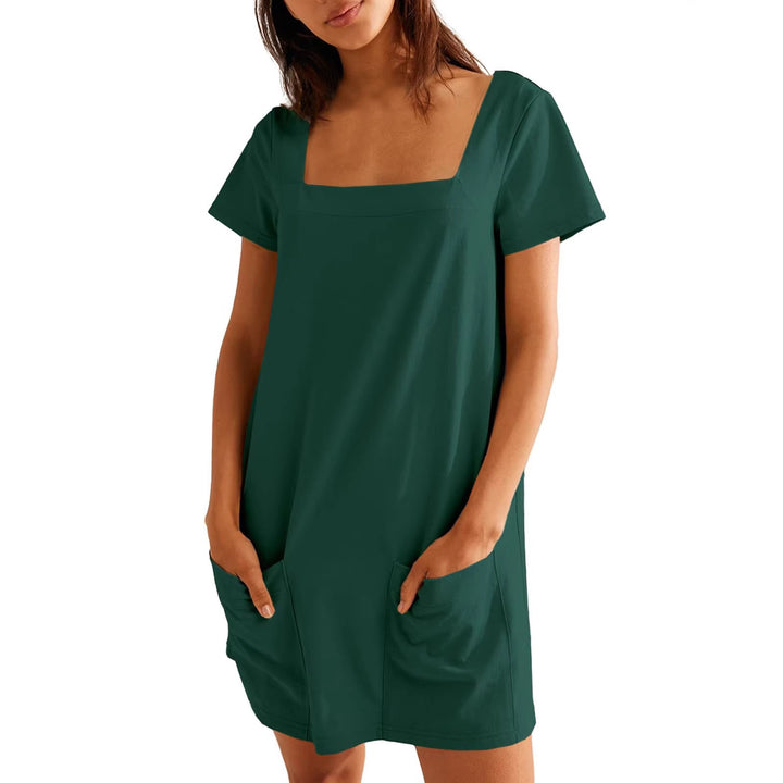 Damen Bequemes Freizeitkleid mit Taschen Lisslune