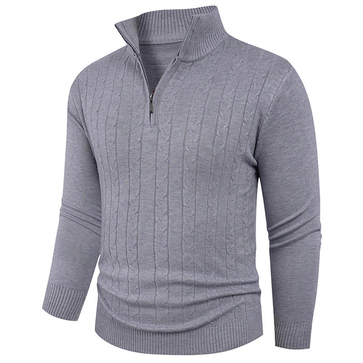 Men's Structured Sweater with ZIP Collar Lisslune