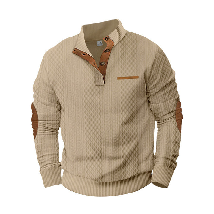 Men's knit sweater with textured design and contrast details Lisslune