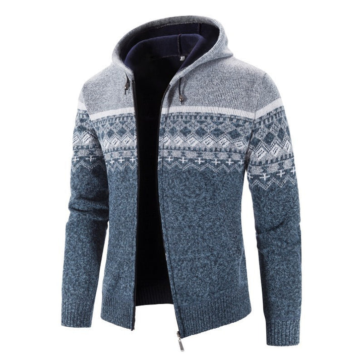 Men's cardigan with hood and elegant patterns Lisslune
