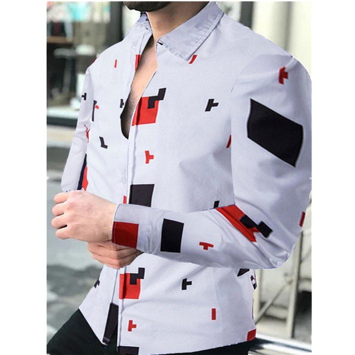 Men's shirt with modern geometric pattern Lisslune