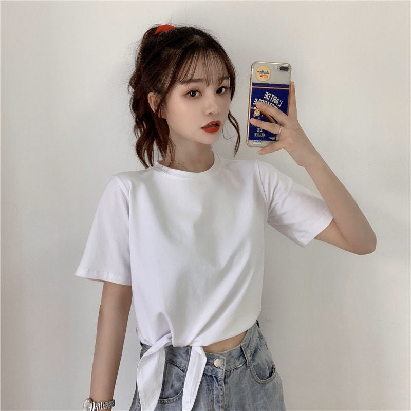 Women's short-sleeve knot top Lisslune