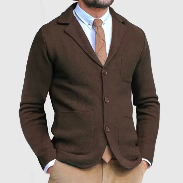 Men's knitted blazer with large pockets and modern cut Lisslune