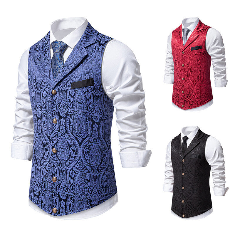 Men's elegant waistcoat with intricate pattern and high-quality fabric Lisslune