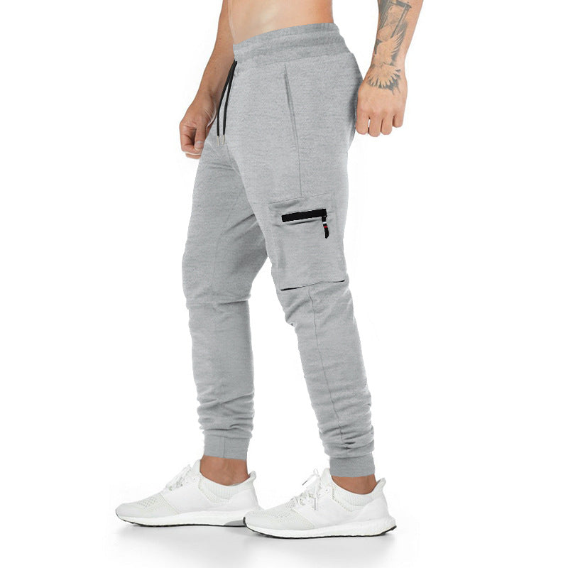 Men's sporty cargo pants with side zip pockets and elastic waistband Lisslune