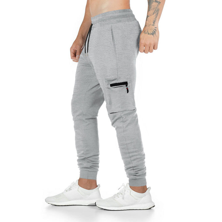 Men's sporty cargo pants with side zip pockets and elastic waistband Lisslune
