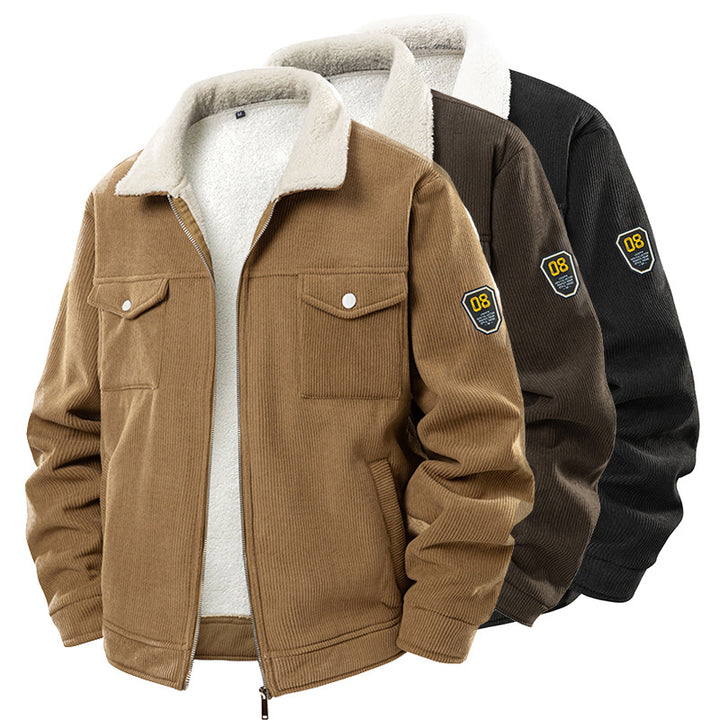 Men's padded jacket with cord structure and practical pockets Lisslune