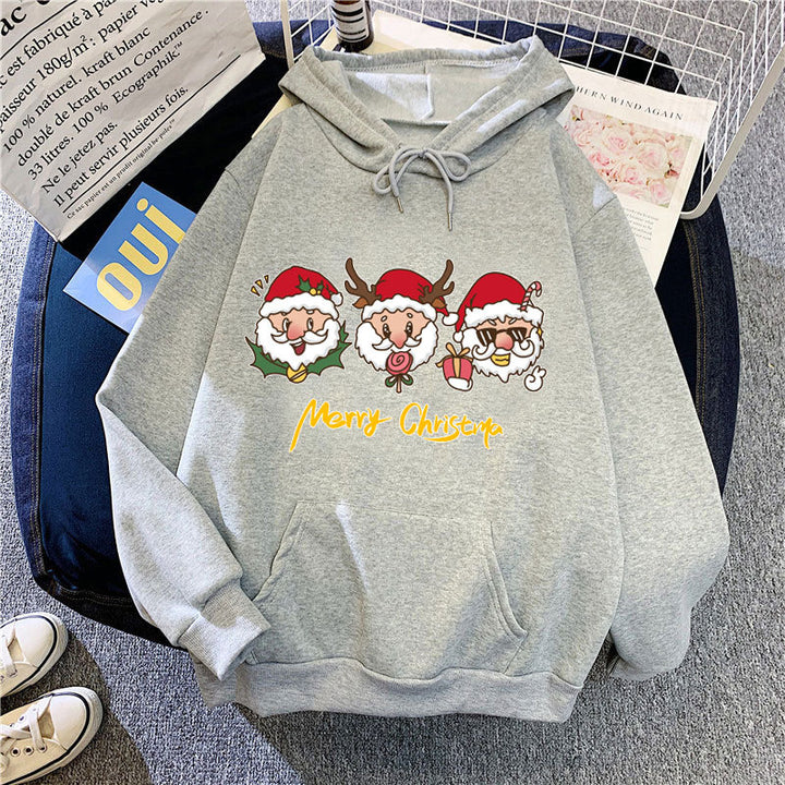 Women's hooded sweatshirt with festive Christmas motif Lisslune