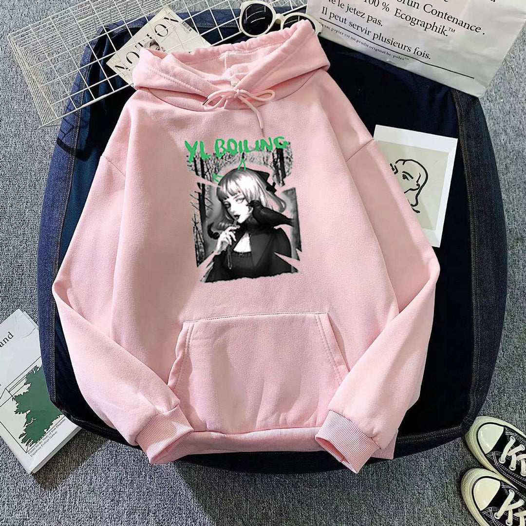 Women's hooded sweatshirt with avant-garde graphic design Lisslune