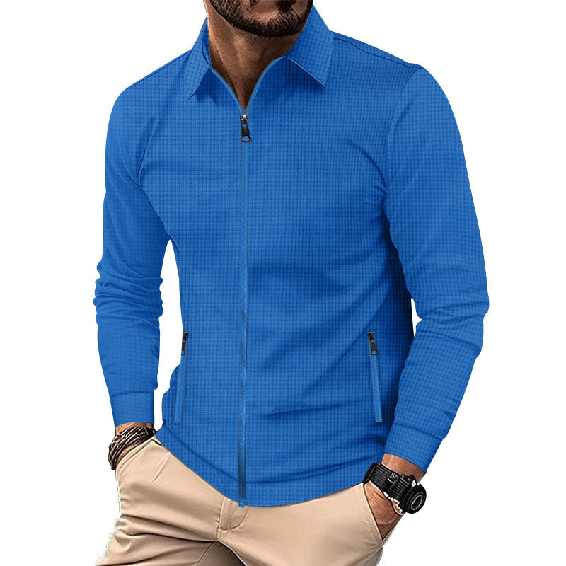 Men's leisure jacket with practical zipper and side pockets Lisslune