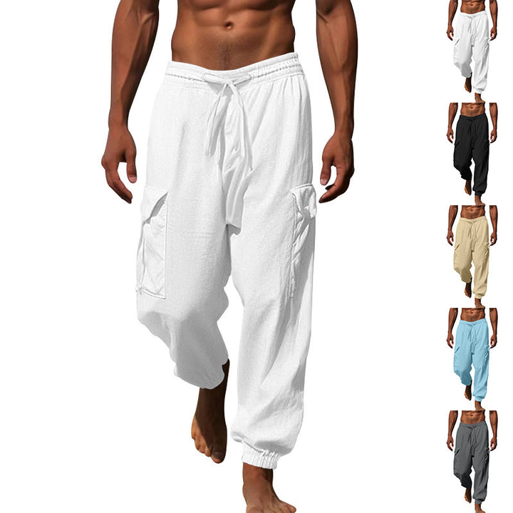 Men's Casual Cargo Pants with Adjustable Waistband and Practical Side Pockets Lisslune