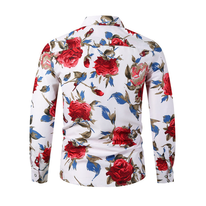 Men's long-sleeve shirt with floral pattern and modern cut Lisslune