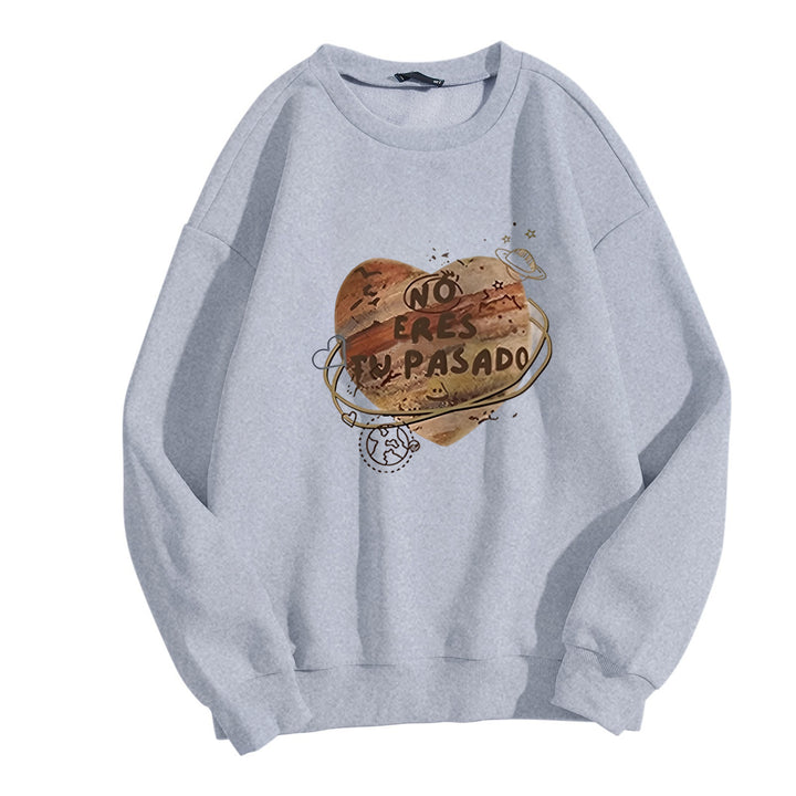 Women casual sweatshirt with creative heart design Lisslune