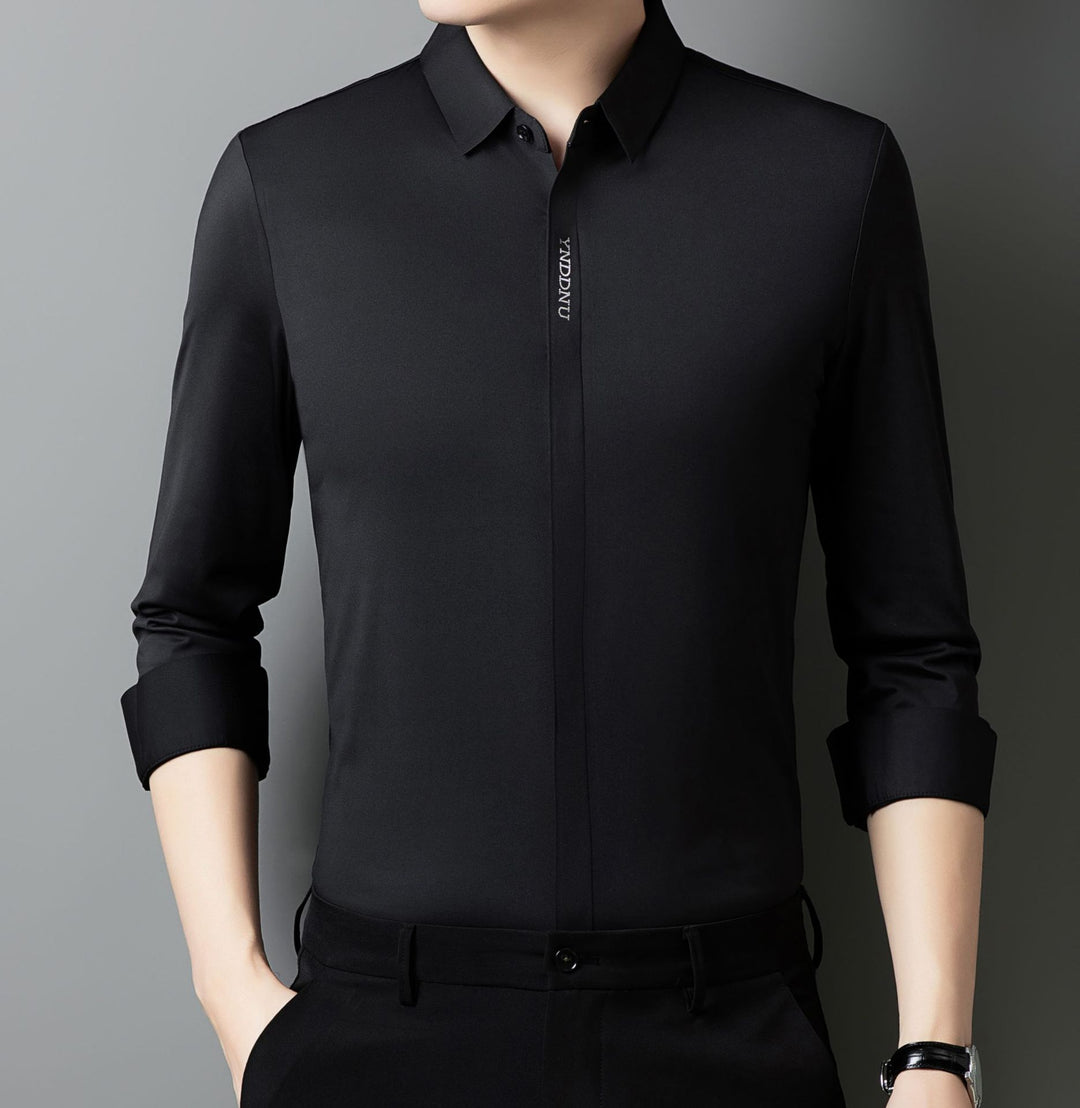 Men's Long Sleeve Shirt with Elegant Satin Finish Lisslune