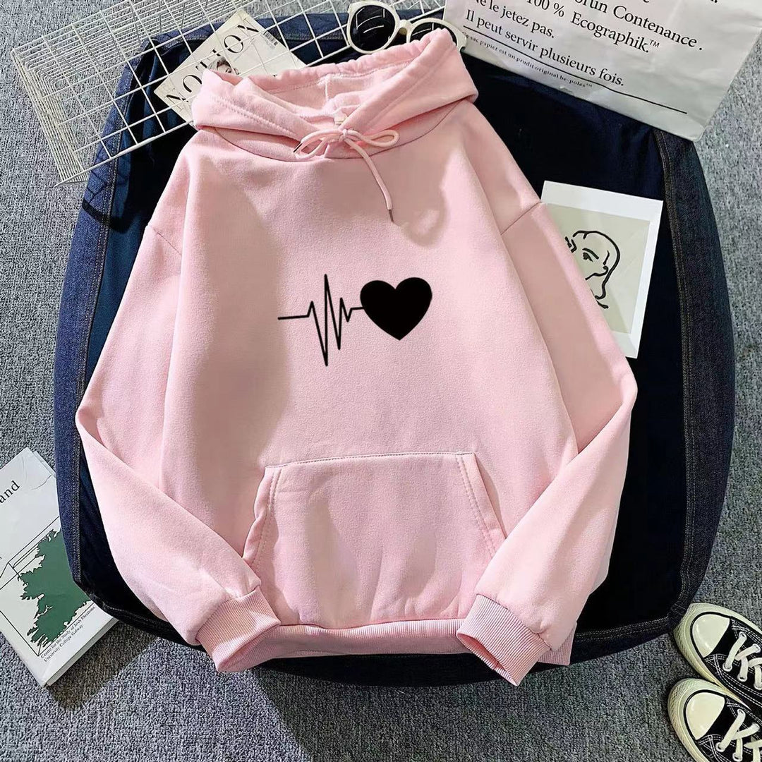 Women's hoodie with heartbeat motif Lisslune