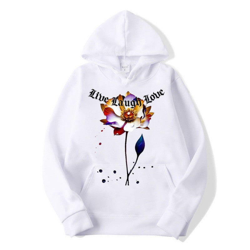 Women's Hoodie with Floral Artist Print Lisslune
