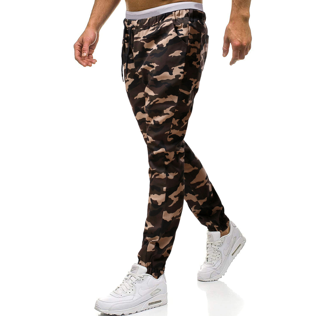 Men's cargo pants with stylish camouflage design and elastic waistband Lisslune
