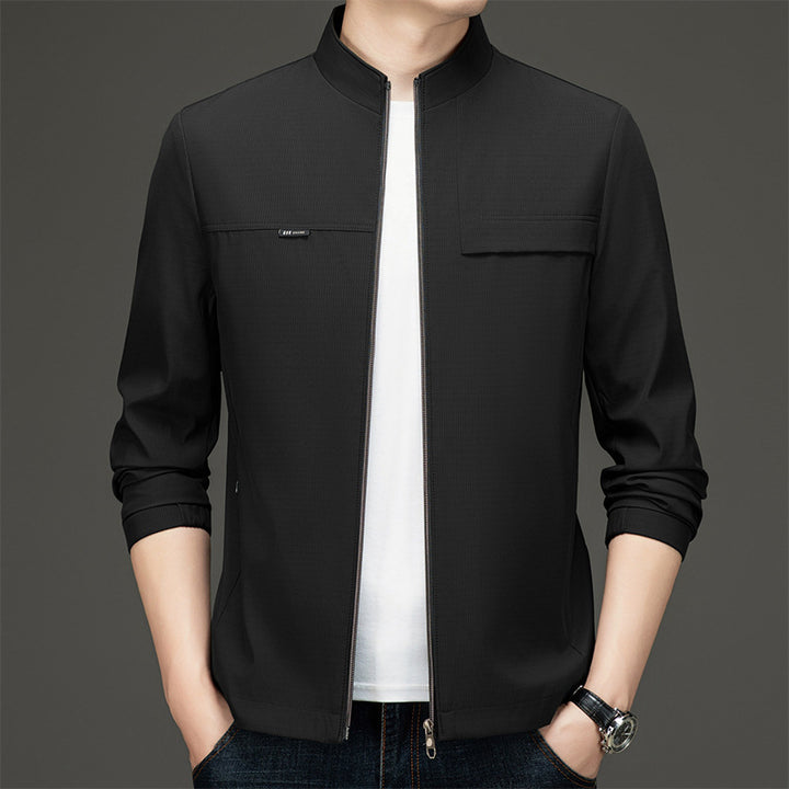 Men's elegant and sporty transitional jacket with stand-up collar Lisslune