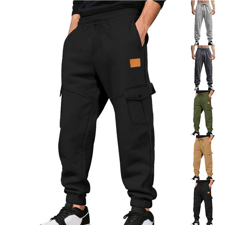 Men's Cargo Jogging Pants with Elastic Waistband and Practical Pockets Lisslune