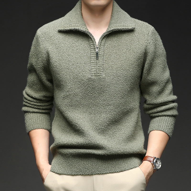 Men's sweater with high collar and zipper Lisslune
