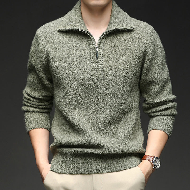 Men's sweater with high collar and zipper Lisslune
