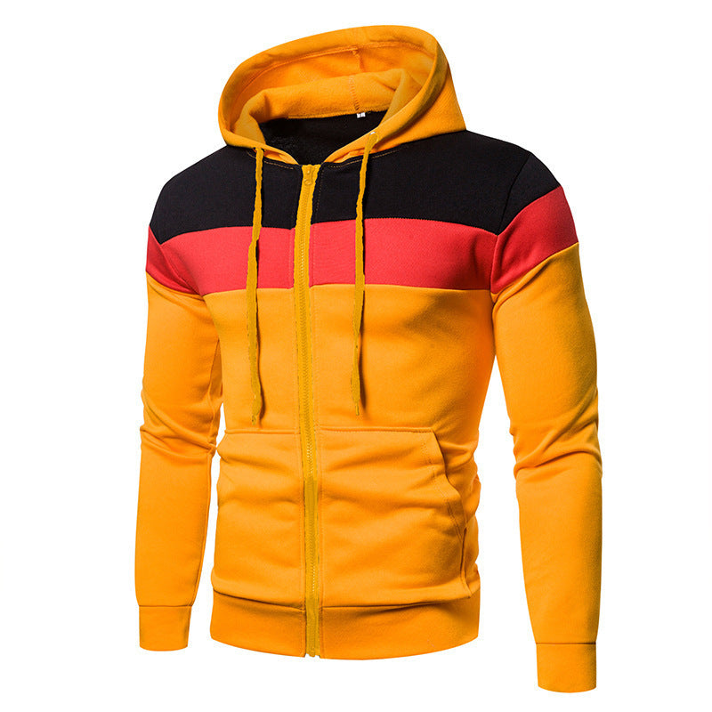 Men's Stylish Hoodie with Innovative Color and Material Mix Lisslune
