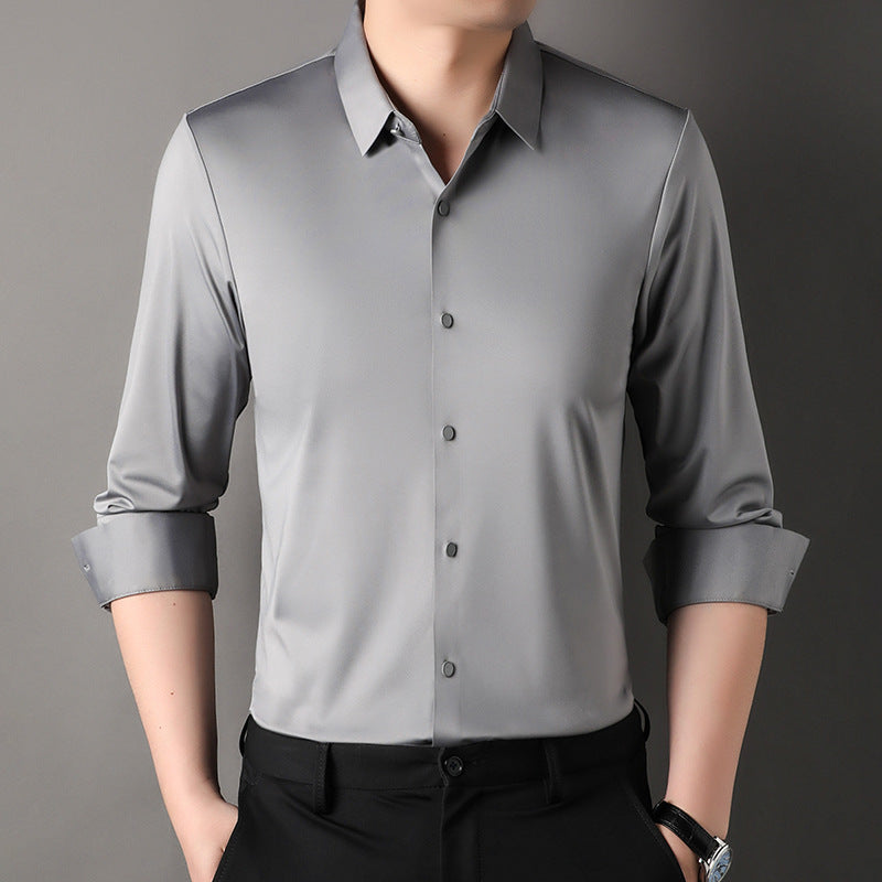 Men's elegant short sleeve shirt with fine shine Lisslune