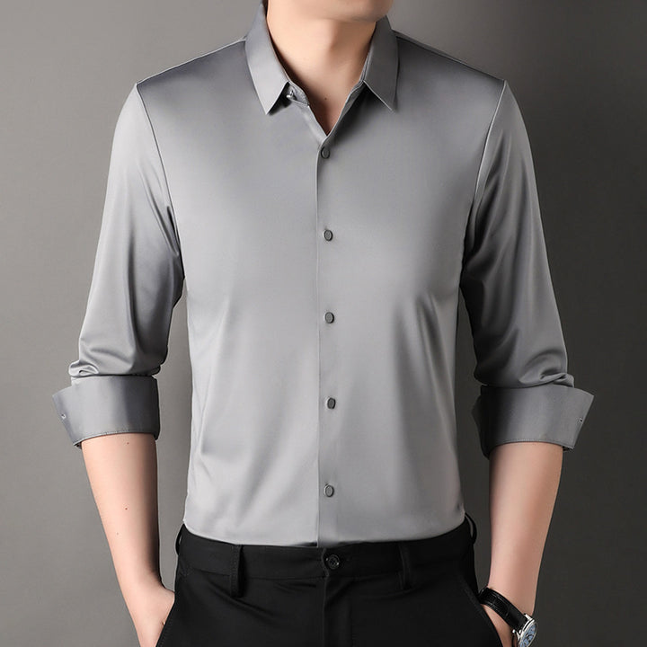 Men's elegant short sleeve shirt with fine shine Lisslune