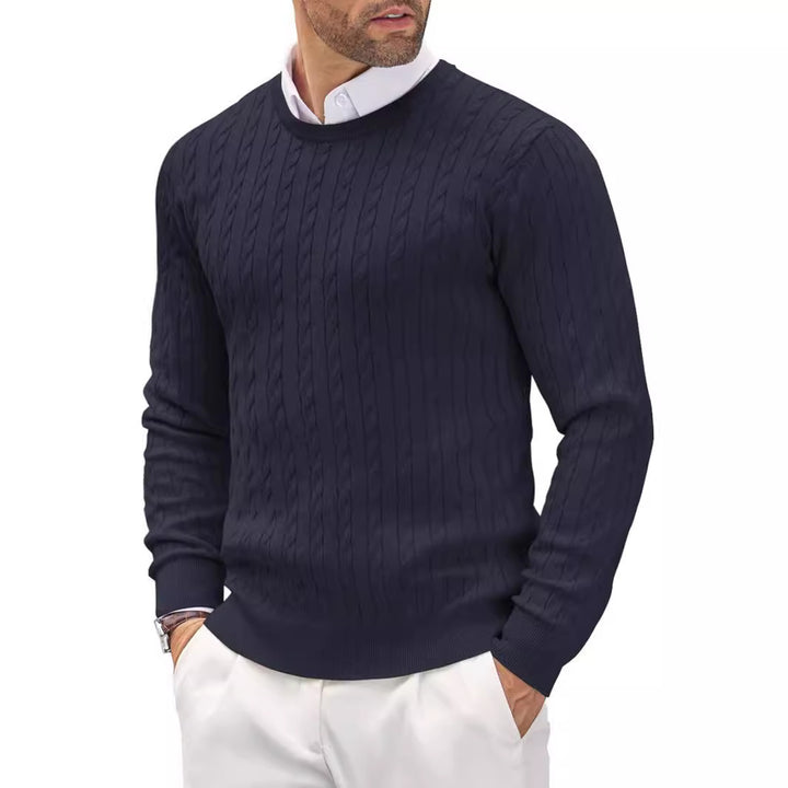 Men's knit sweater with textured cable pattern Lisslune