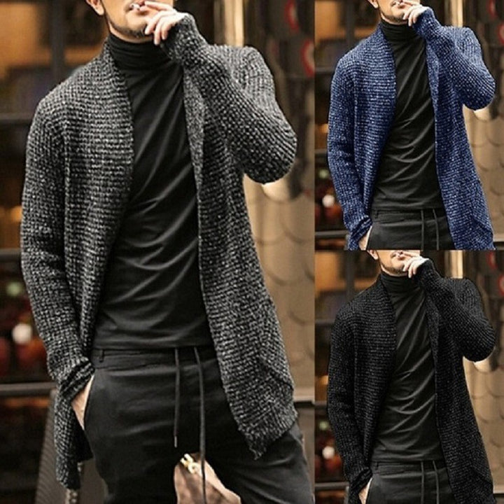 Men's cardigan with open design and textured pattern Lisslune