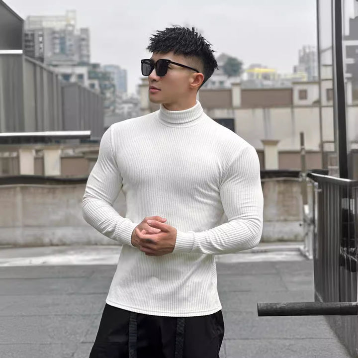 Men's elegant long-sleeve shirt with fashionable ribbed texture Lisslune