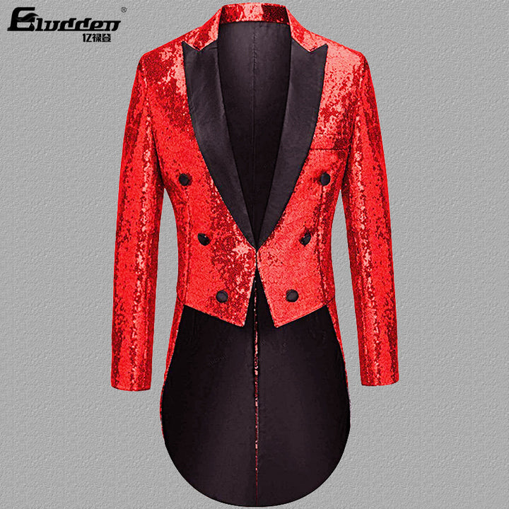 Men's sequin blazer with double button placket and elegant lapels Lisslune