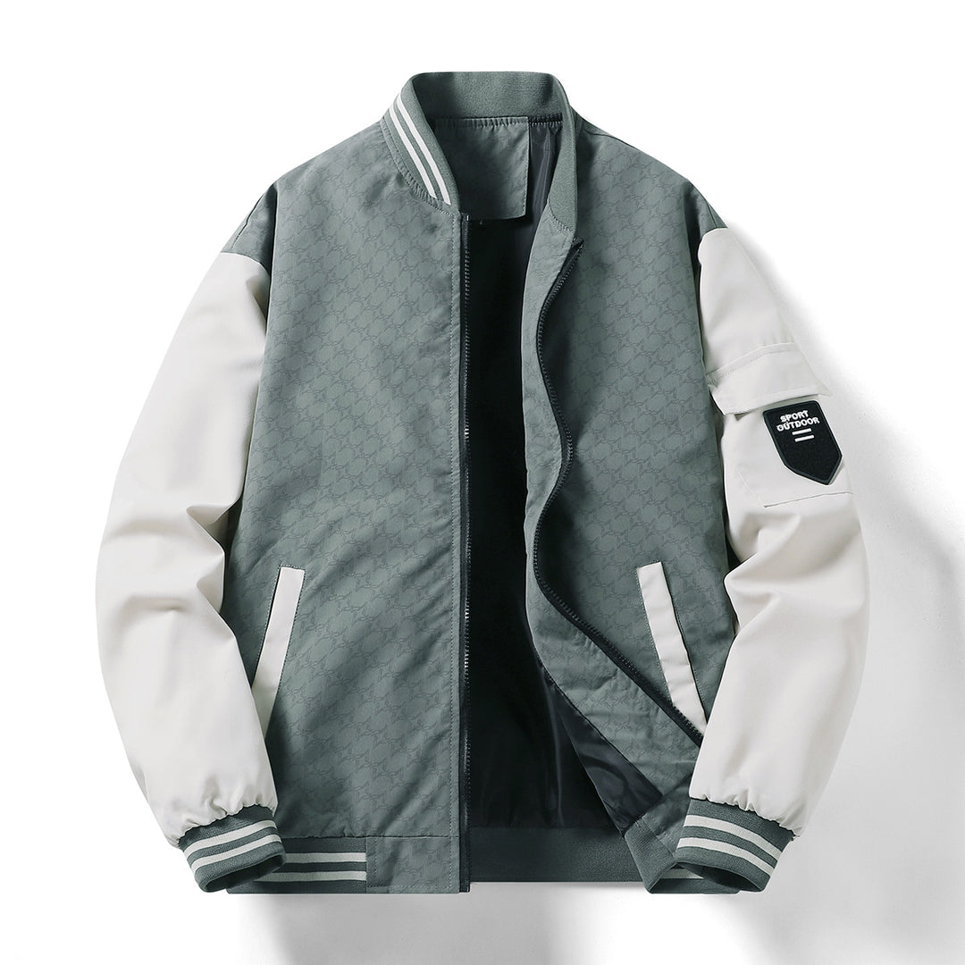 Men's fashionable bomber jacket with reflective accents and practical pockets Lisslune