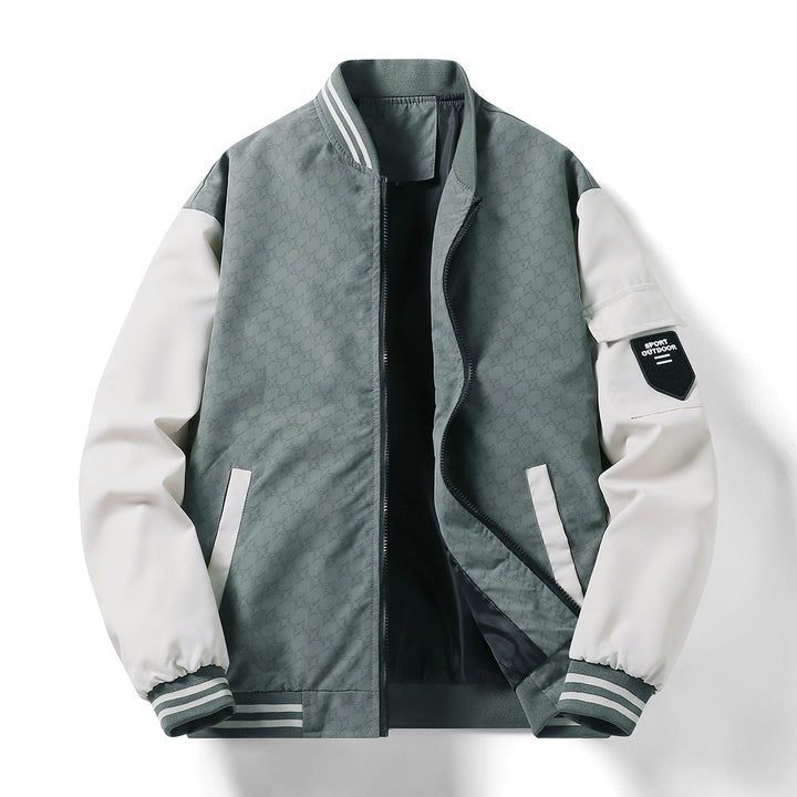 Men's fashionable bomber jacket with reflective accents and practical pockets Lisslune