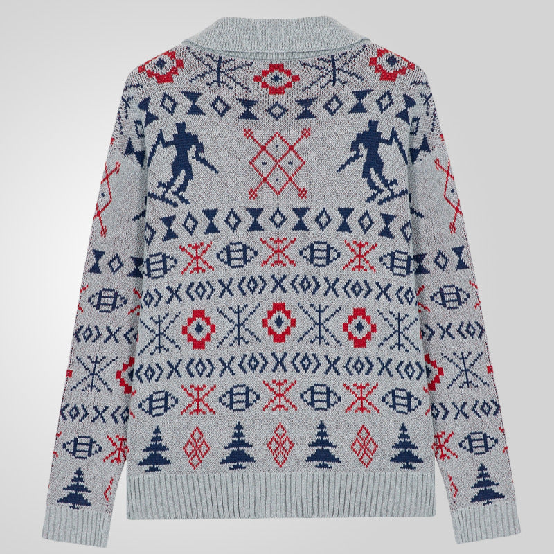 Men's cardigan with exclusive Norwegian pattern and practical pockets Lisslune
