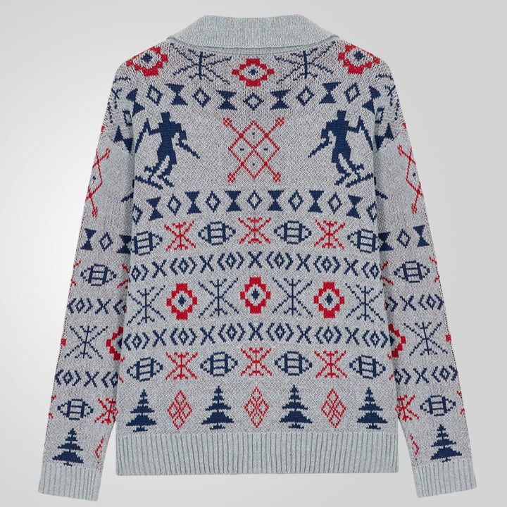 Men's cardigan with exclusive Norwegian pattern and practical pockets Lisslune
