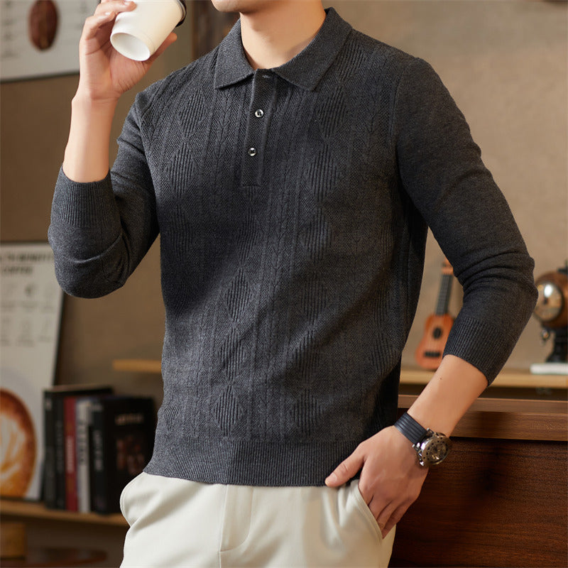 Men's Fashionable Knitted Sweater with Sophisticated Diamond Pattern Lisslune