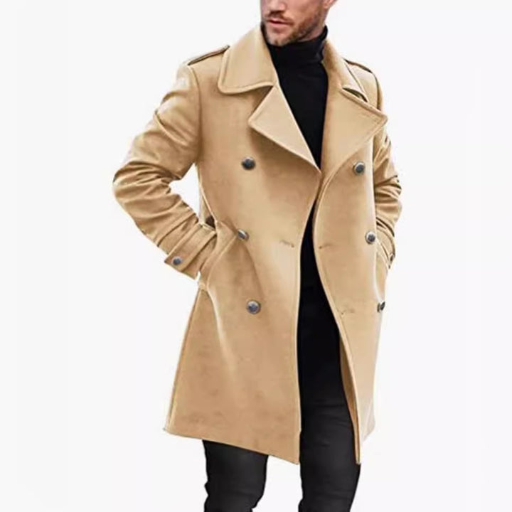 Men's elegant, double-breasted wool coat Lisslune