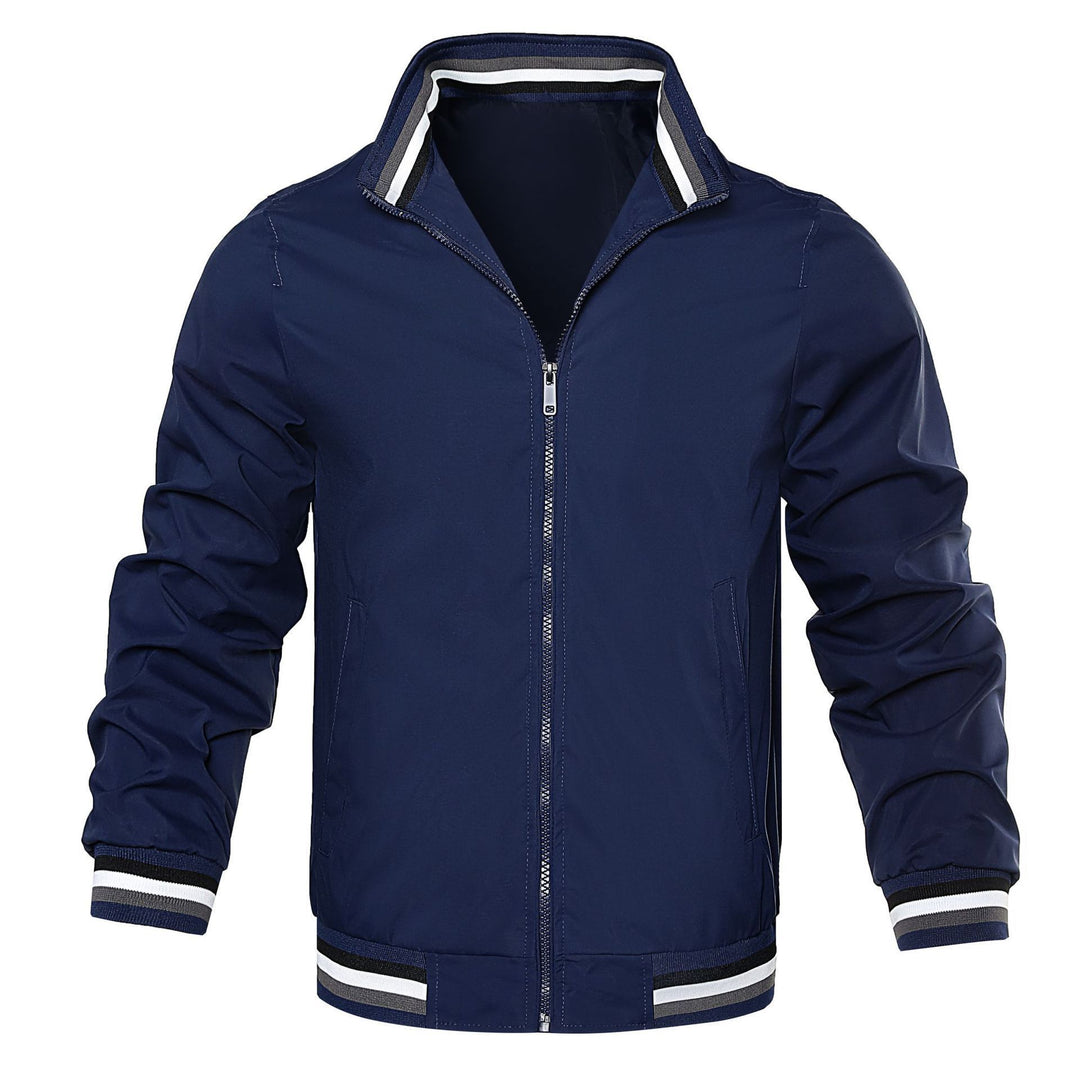 Men's Lightweight Transitional Jacket with Stand-Up Collar and Sporty Elements Lisslune