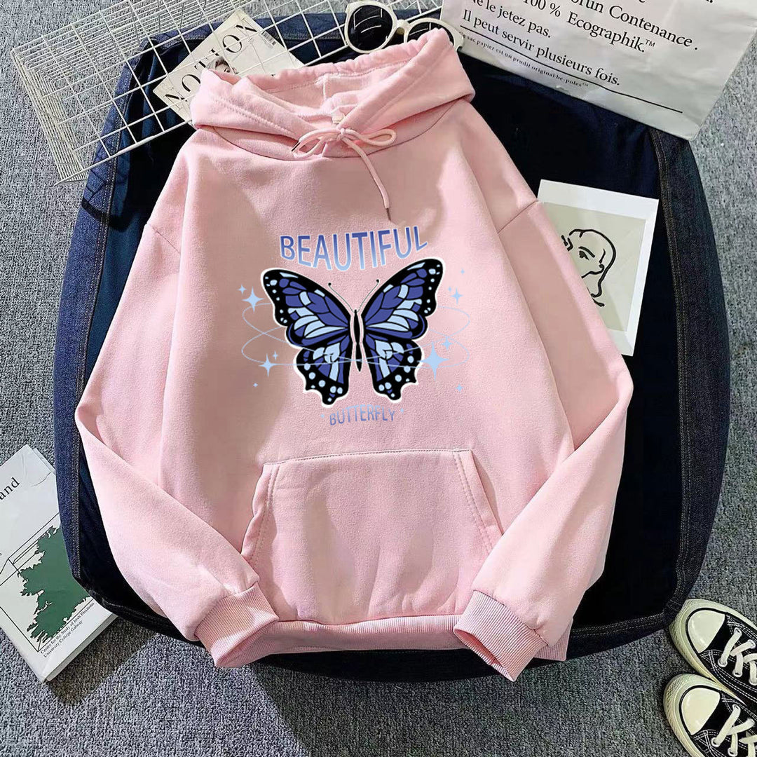Lady hoodie with creative butterfly design Lisslune