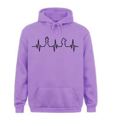 Women's Hoodie with Creative Chess Motif Lisslune