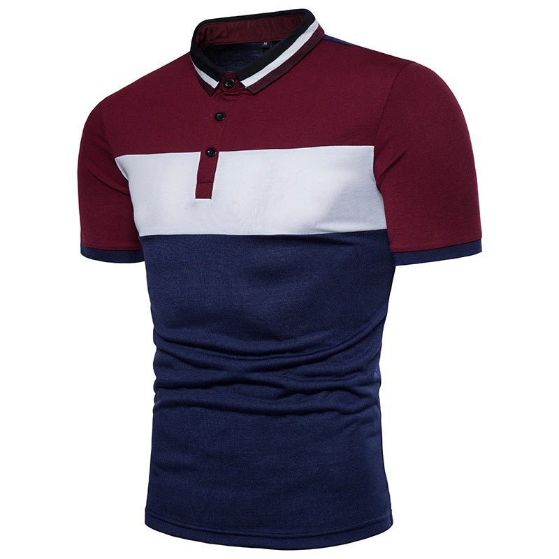 Men's polo shirt with modern block stripe design and high-quality cotton Lisslune